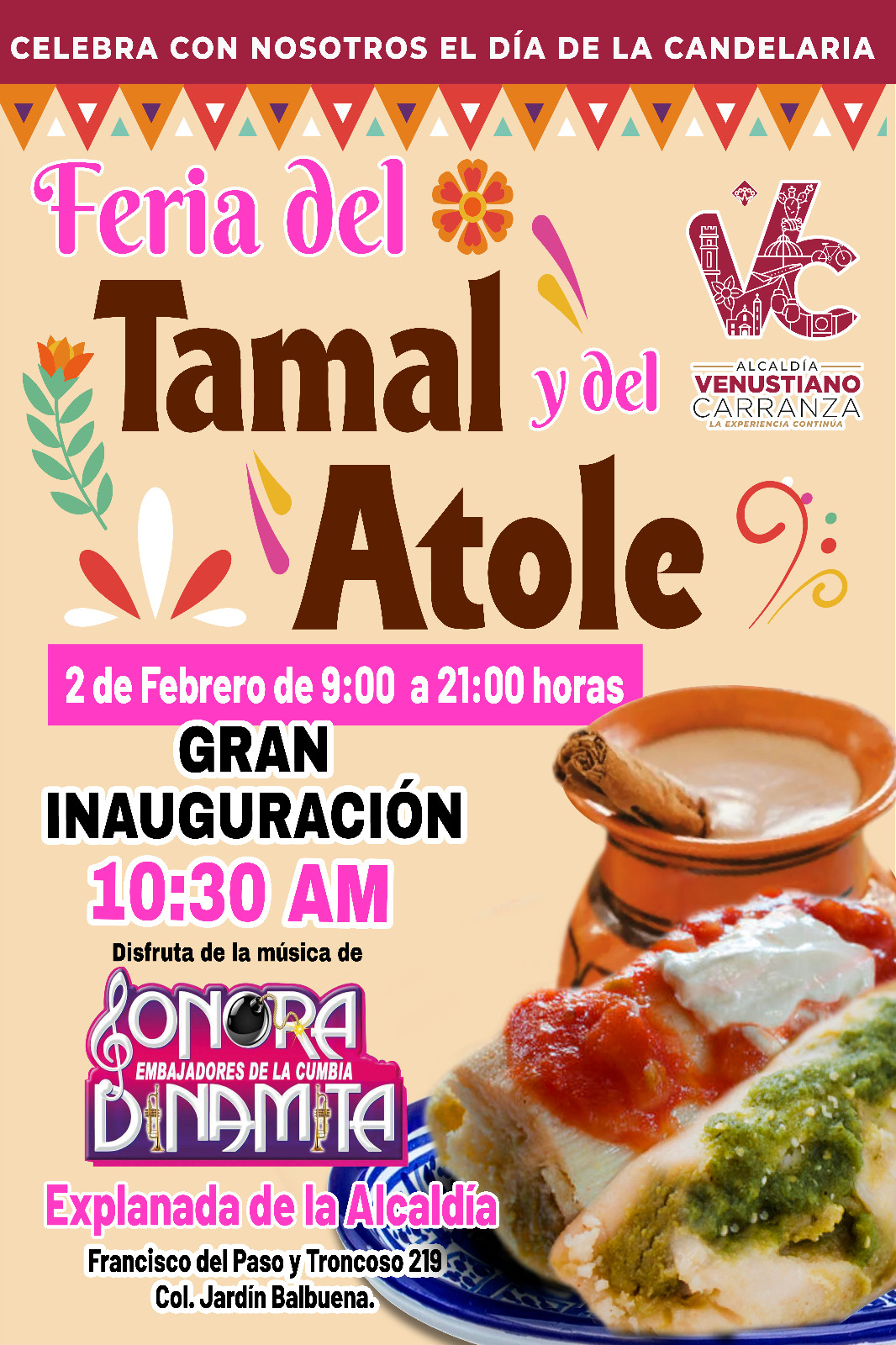 A partir del 2 de febrero, la Feria del Tamal y el Atole en VC