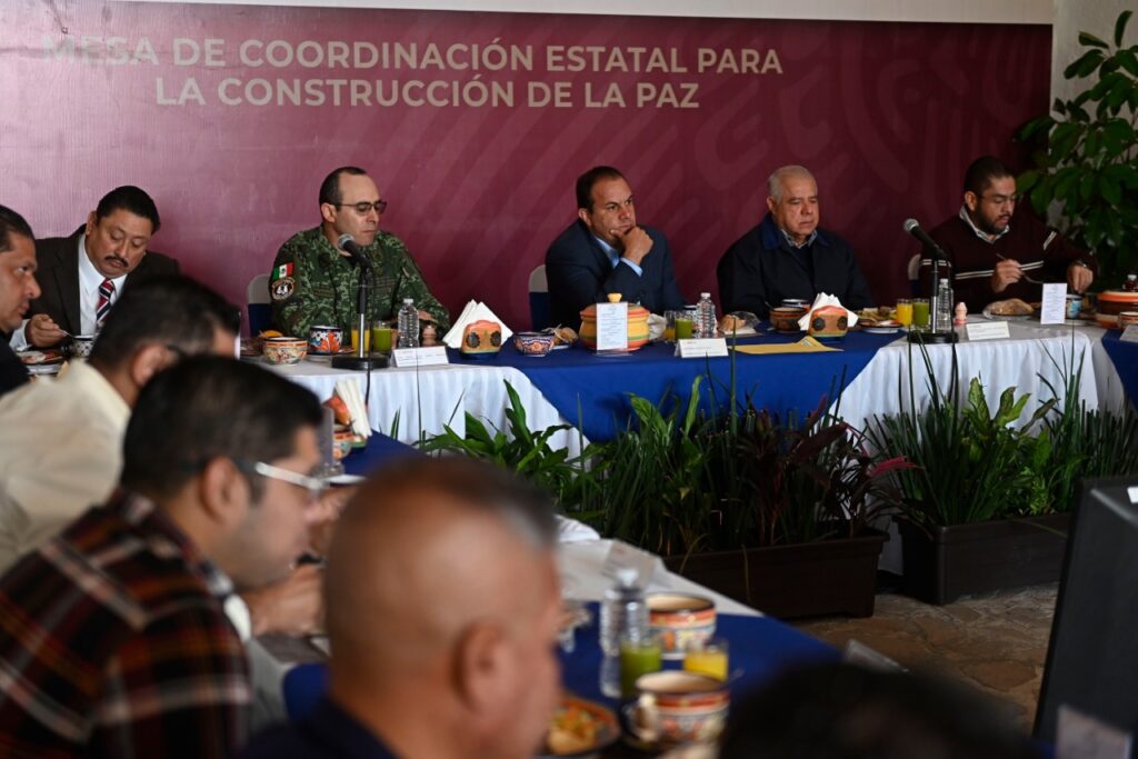 Preside Cuauhtémoc Blanco Mesa de Coordinación Estatal para la Construcción de la Paz y Seguridad.