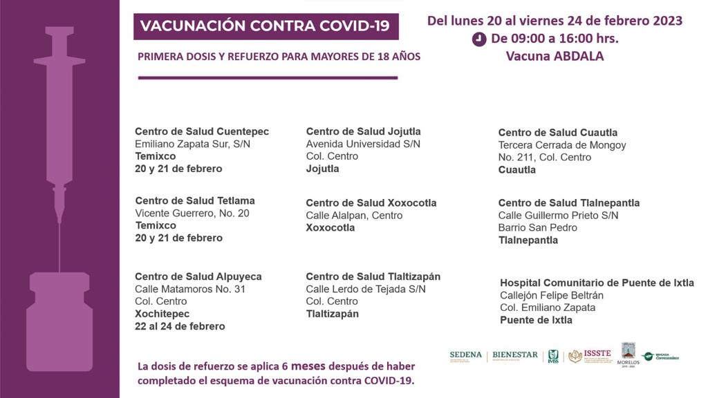 Morelos: continúa vacunación contra Covid en menores de 5 a 11 años