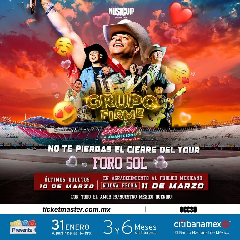 Grupo Firme cerrará tour en el Foro Sol