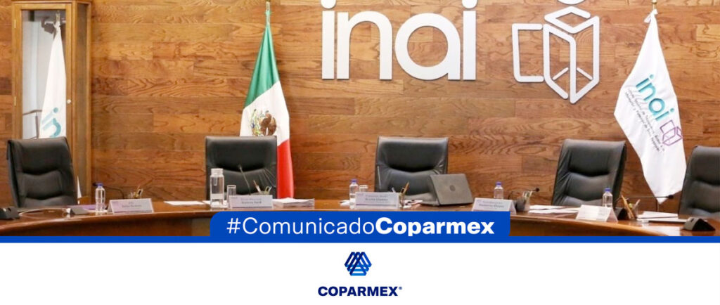 Urge Coparmex al Senado que designe a Comisionados del INAI