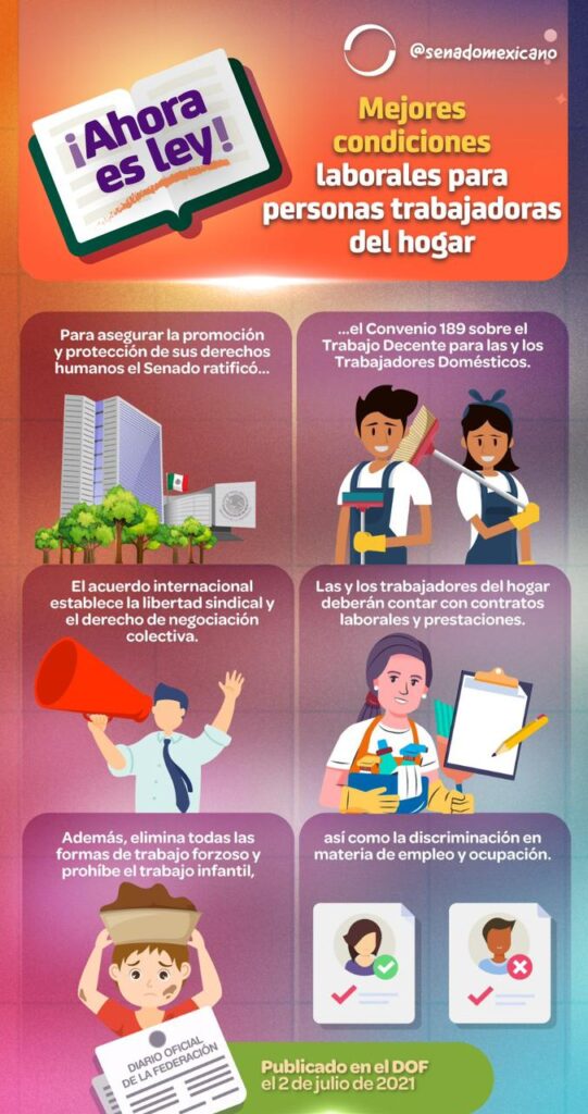 Si eres una persona que se dedica al trabajo del hogar, estos son algunos de tus derechos que el Senado respalda.