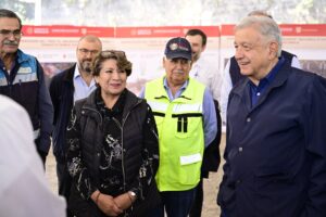 Delfina Gómez y López Obrador supervisan 2da etapa de “El Insurgente”