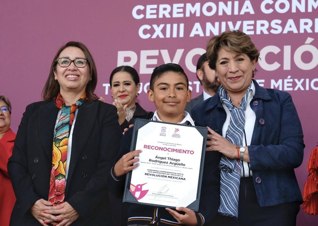 Encabeza Delfina Gómez ceremonia por Aniversario de La Revolución Mexicana