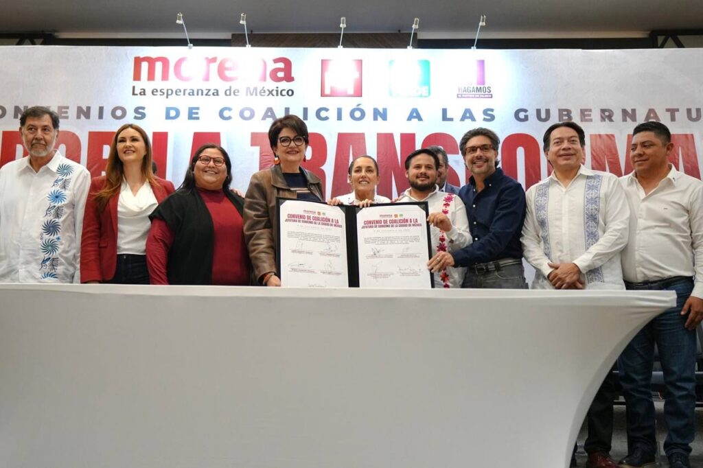 Firman Morena, PVEM y PT convenio de coalición