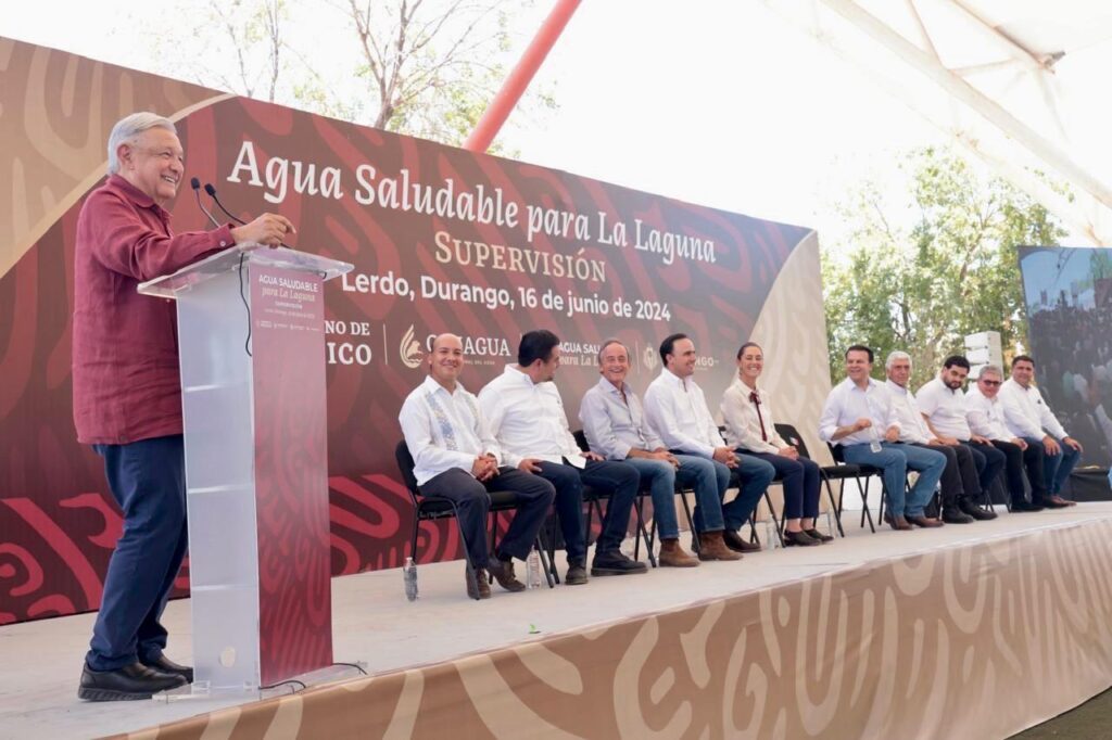 López Obrador supervisa avances del sistema Agua Saludable para La Laguna