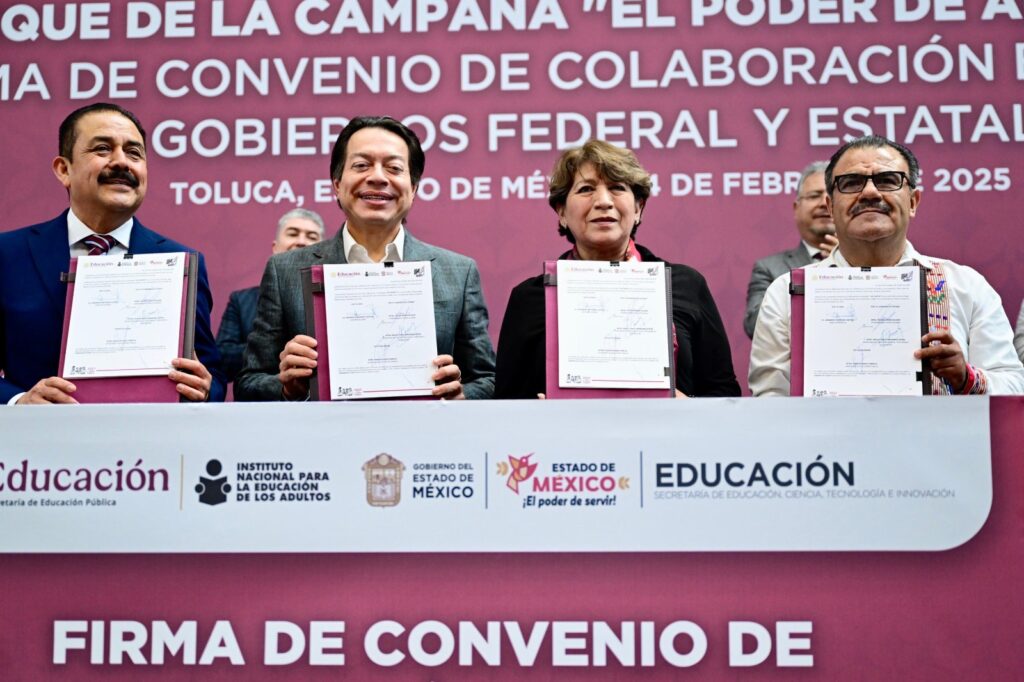 SEP y Gobierno del Edoméx firman acuerdo para alfabetizar a 150 mil mexiquenses