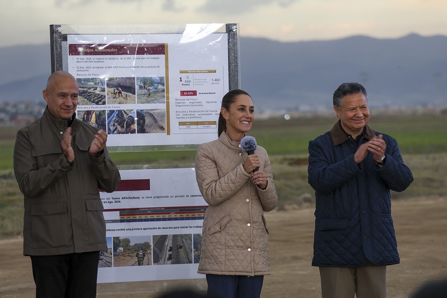 Sheinbaum encabeza inició de construcción del Tren México-Pachuca