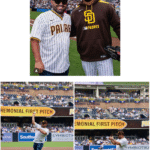 Sergio Lizárraga de Banda MS lanza la primera bola de San diego vs los Dodgers de Los Ángeles
