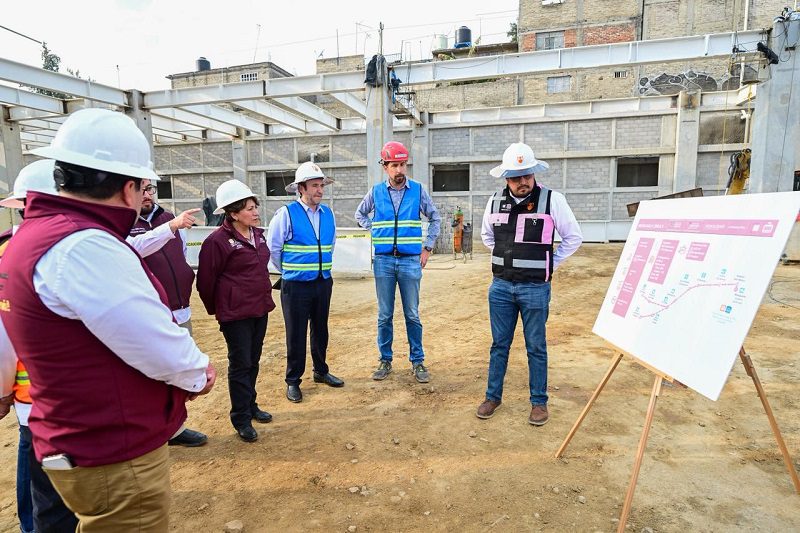 Línea III del Mexicable avanza en Naucalpan; Delfina Gómez supervisa obras