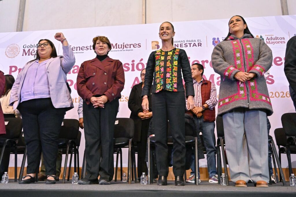 Sheinbaum y Delfina Gómez refuerzan pensiones en Tlalnepantla