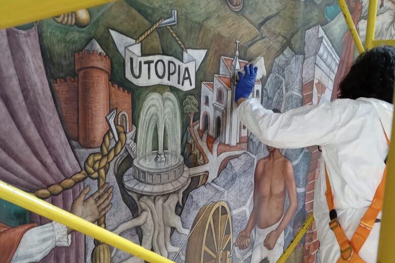 Restauran mural de O’Gorman en Pátzcuaro