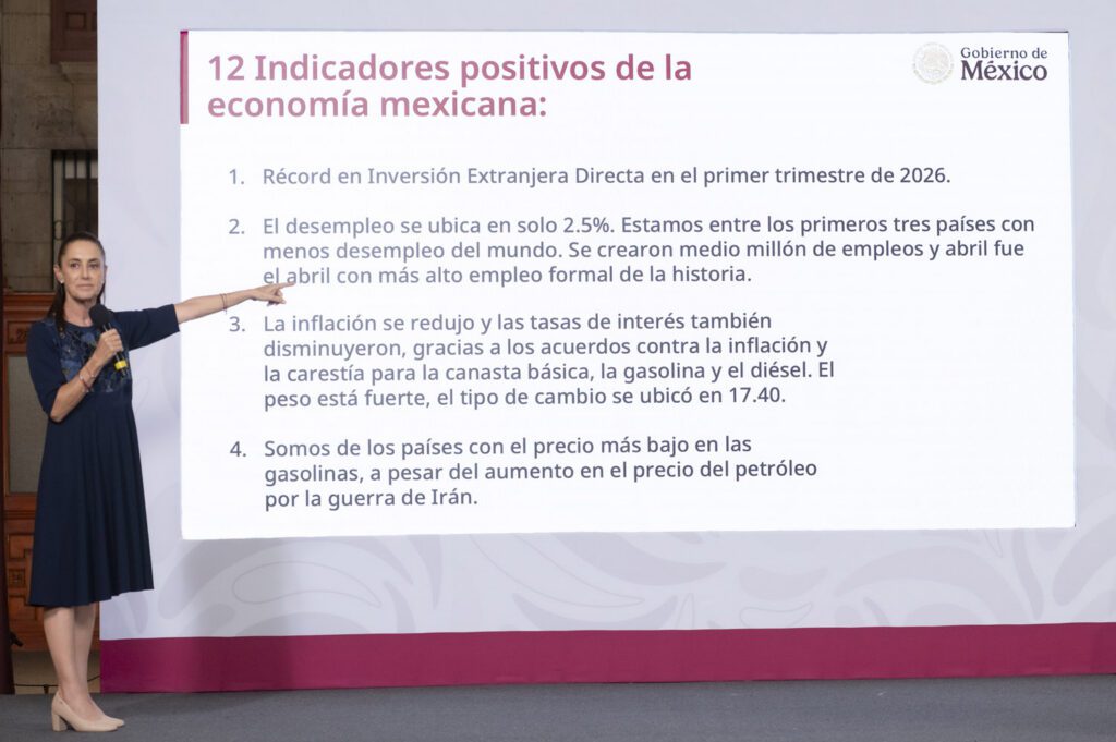 Sheinbaum destaca fortaleza de la economía mexicana