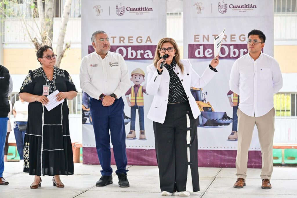 Entregan arcotecho en secundaria de Cuautitlán