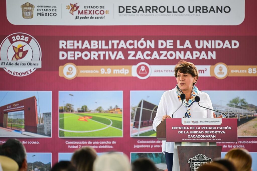 Gobierno del Edoméx rehabilita unidad deportiva en Zacazonapan