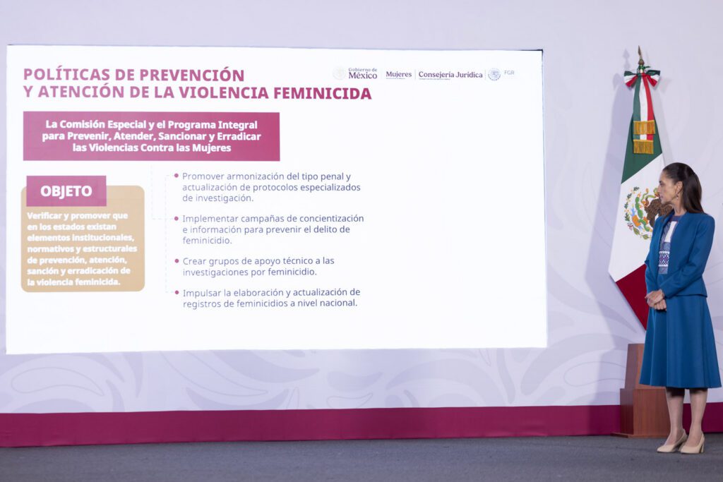 Sheinbaum impulsa ley nacional contra feminicidio