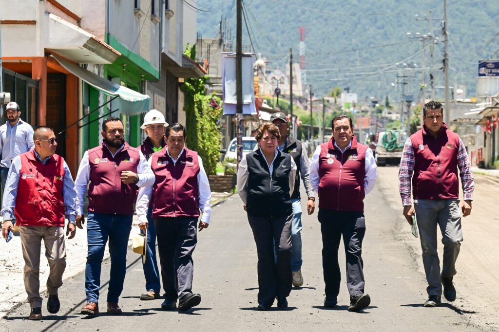 Supervisa Delfina Gómez reconstrucción de vía México-Tenango