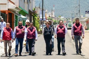 Supervisa Delfina Gómez reconstrucción de vía México-Tenango