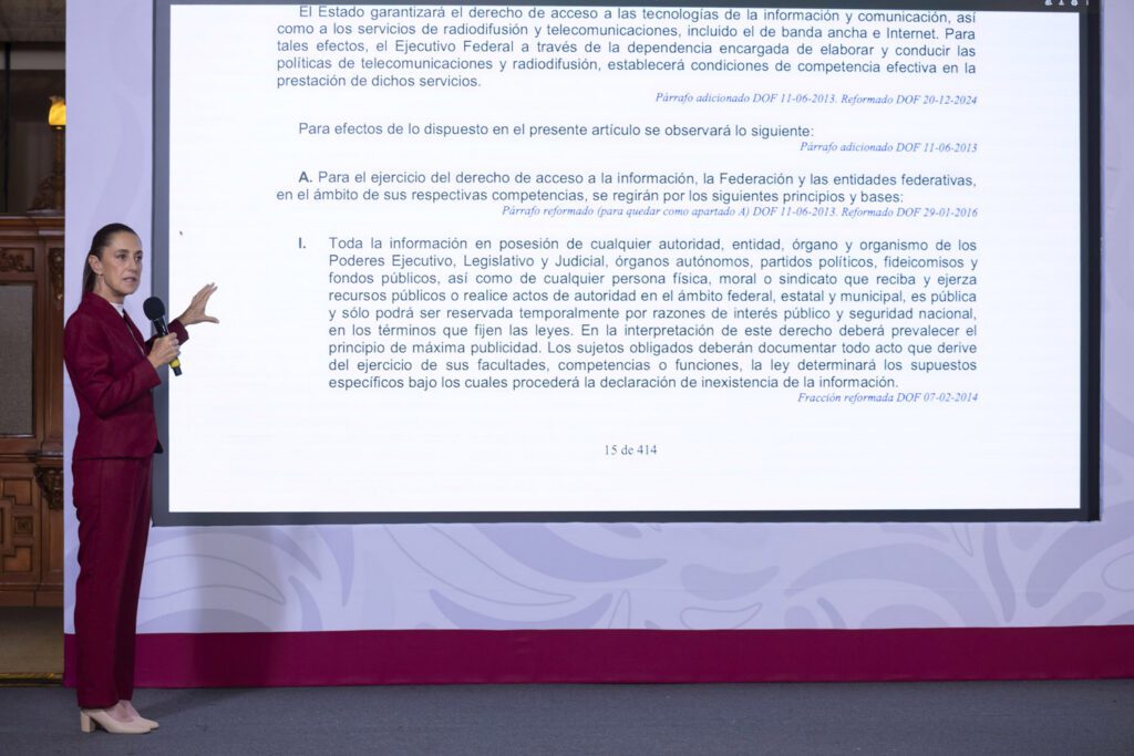 Sheinbaum refuerza la transparencia del Gobierno