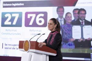 Sheinbaum destaca 103 reformas en dos años de gobierno