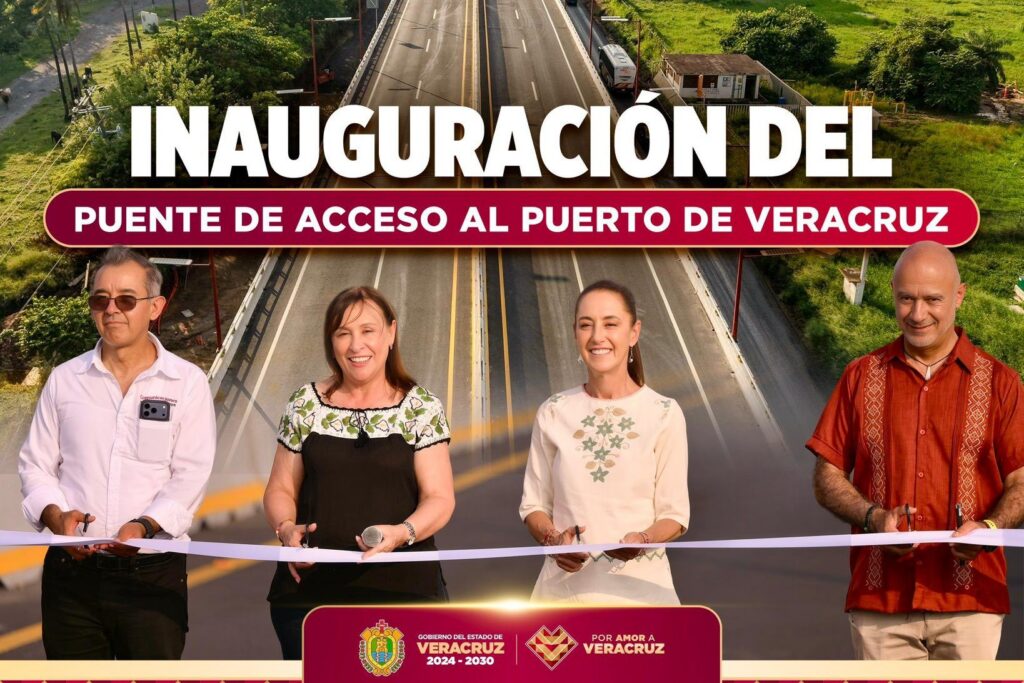 Sheinbaum inaugura puente de acceso al Puerto de Veracruz